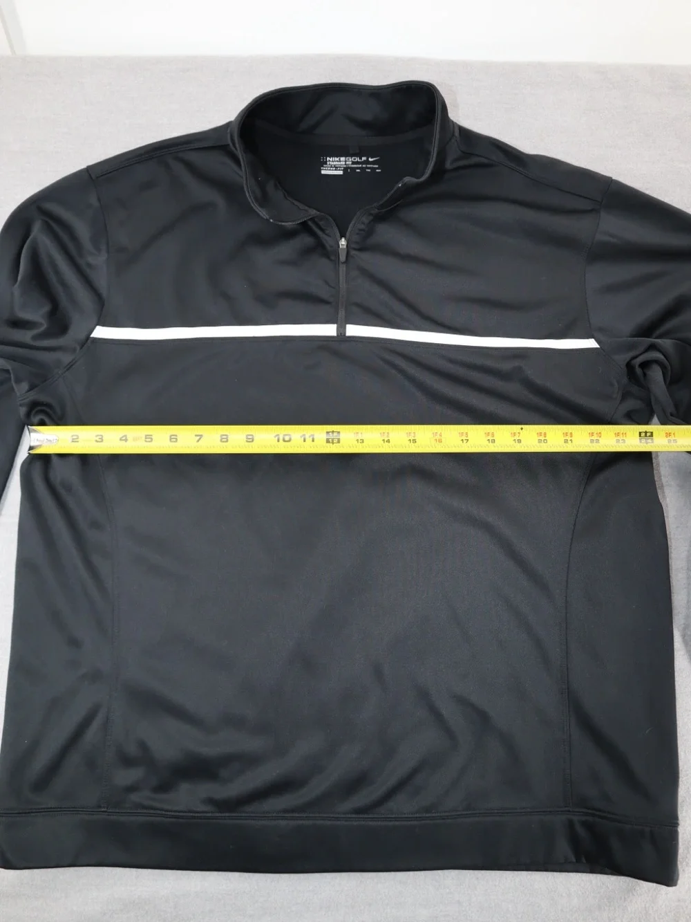 Nike Black Performance Quarter-Zip Pullover with White Chest Stripe